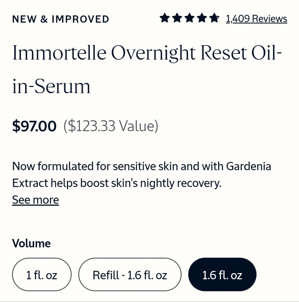 NIB LOCCITANE IMORTELLE OVERNIGHT RESET OIL IN SERUM - Picture 3 of 15